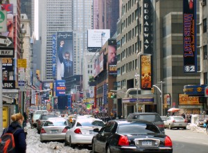 Looking toward Time Square from our hotel